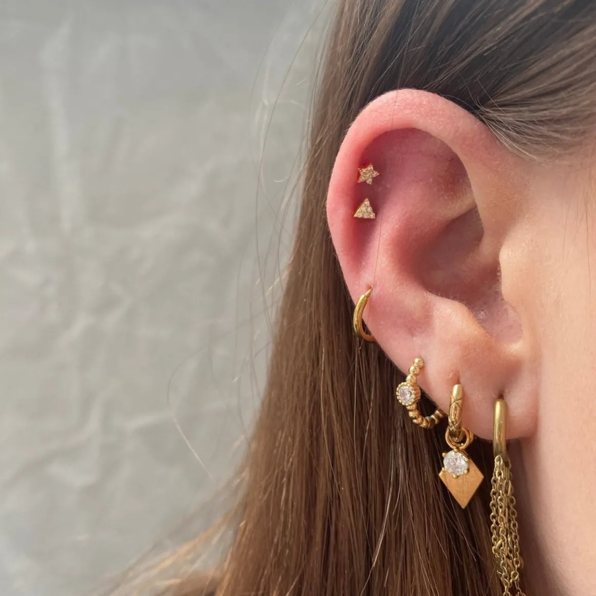 Crystal Triangle Piercing